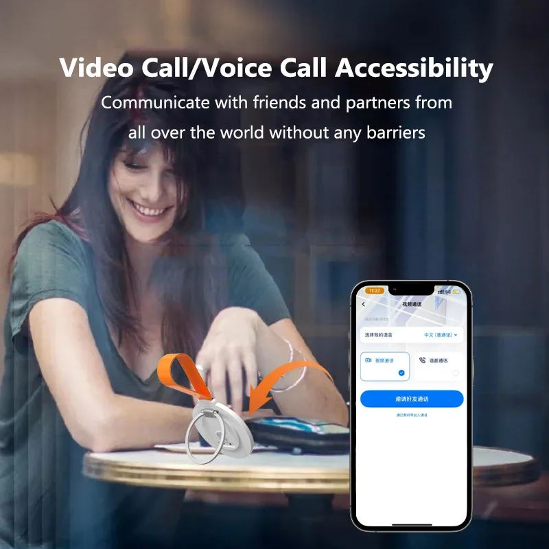 AI Translator Magnetic Bracket 130 Languages Simultaneous Interpretation Voice Call Photo Video Call Translator Meeting Minutes