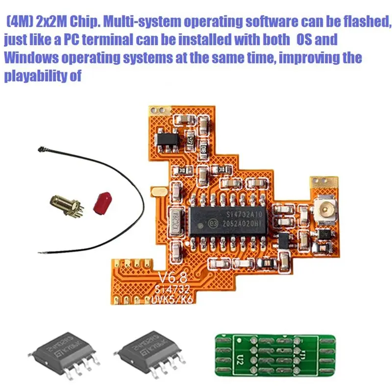 AEE3-SI4732 V6.8 FPC Module+Loop Antenna+2X2M Chip For Quansheng UVK6 K5  Shortwave Full Band/Single Sideband Reception