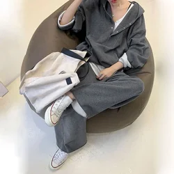 Oversized Loose Hoodies Sets Casual Sports Suits Women Long-sleeved Hooded Sweatshirt And Pants 2 Piece Set Fall/winter Clothes