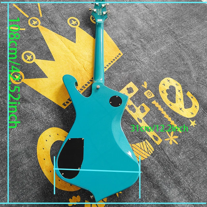 Stunningly shaped electric guitar with eye-catching looks, metallic blue gloss finish + gold hardware, delivering fierce tones f
