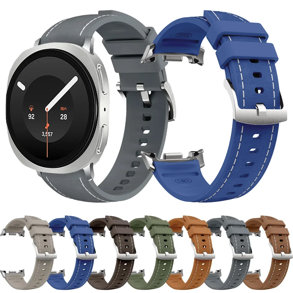 Original Silicone+Leather Strap For Samsung Galaxy Watch 8 Classic 46mm Comfortable Bracelet Sport Wristband Watch 9 8 40mm 44mm