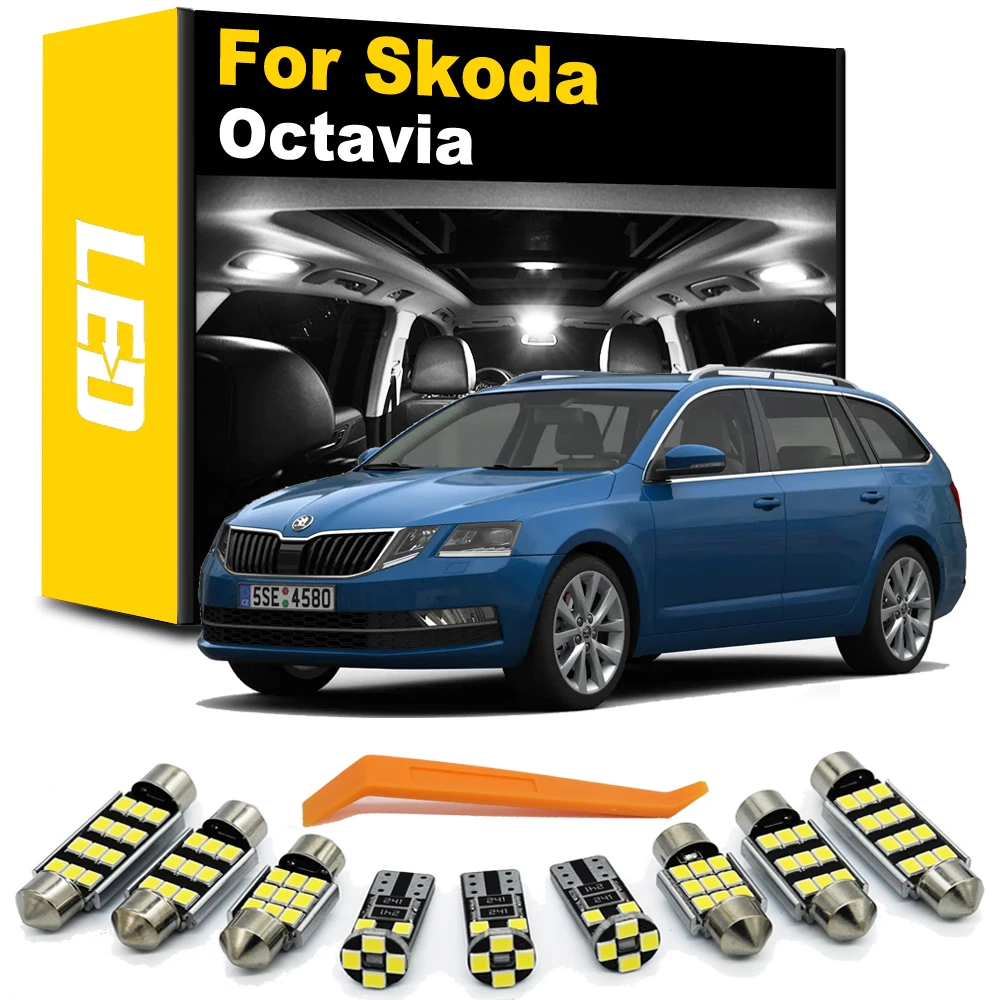 Perfect white Canbus LED lamp Interior dome map lights bulb kit for Skoda for Octavia 1 2 3 MK1 MK2 MK3 Sedan Combi (1996-2017)