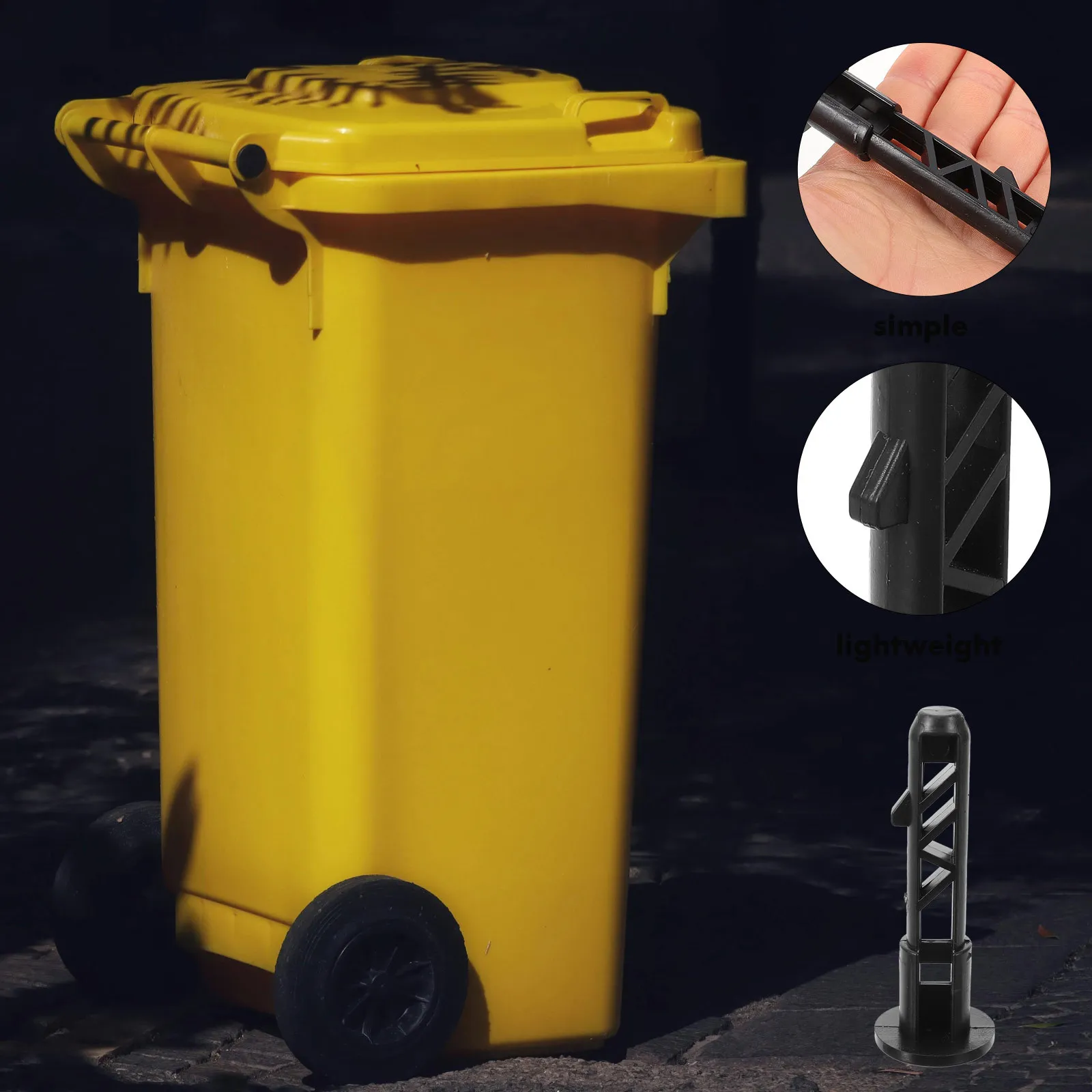 

6Pcs Plastic Trash Can Lid Fixing Pins Heavy Duty Hinge Latches for Wheelie Bin Replacement Repair Kit Suitable for Yard Street