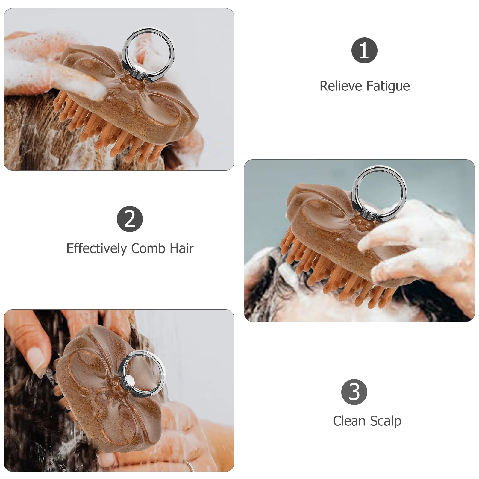 

Portable Wooden Comb s Ebony Massage Comb for Men Women Brown Hair Scalp Massager Anti Static Head Tool Practical Easy Hold Gift