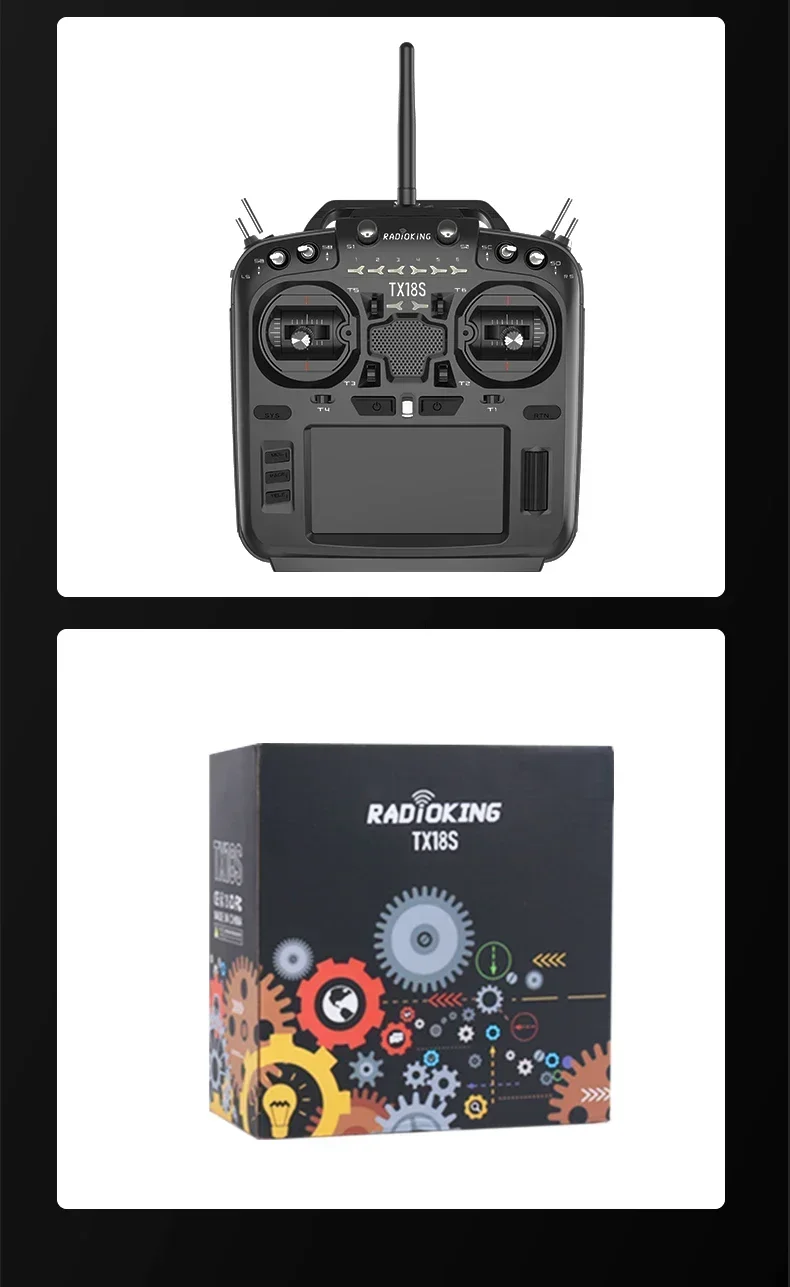 RADIOKiNG TX18S Hall Sensor Gimbals 2.4G 16CH Multi-protocol RF-systeem EdgeTX / OpenTX-zender voor RC Quadcopter