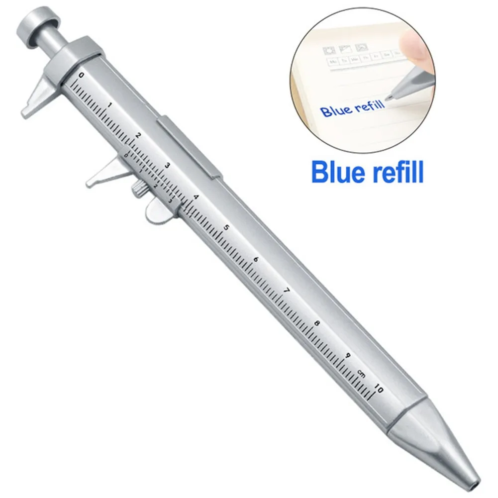 2 In 1 Vernier Caliper Pen Multifunction 0.5mm Gel Ink Pen Roller Ball Ballpoint Pens Measuring Writing For Indoor Outdoor Tools