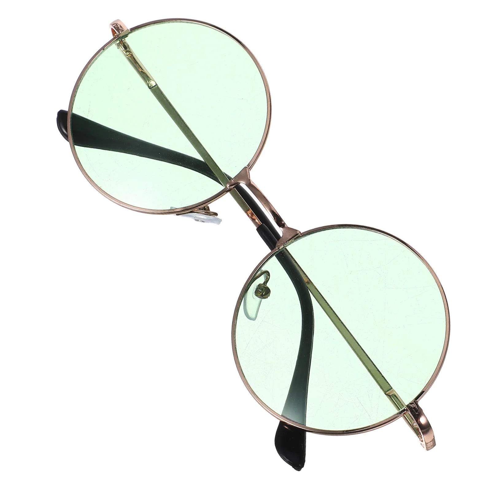 

Round Sunglasses Oversized Retro Circle Glasses Uv400 Protection Gold Frame Purple Lens Lightweight Durable Plastic Resin