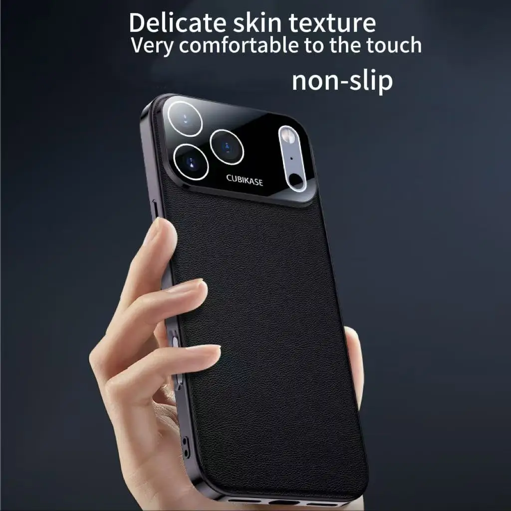 

New Business PU Leather Lens Precision Hole Phone Case For iPhone 17 Pro Max 17 Air Shock-absorbing Ultra-thin Protective Cover