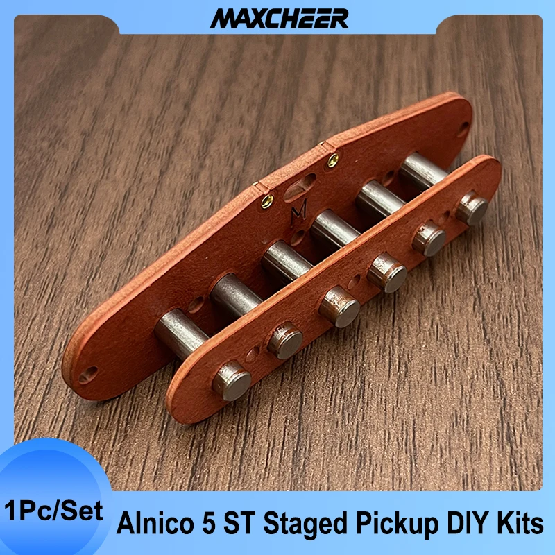 [Pickup DIY Kits] Red Fiber Bobbin Alnico 5 ST Staged Pickup Kits- Fiber Bobbin/Alnico V Pole Piece/Waxed Cloth Cable