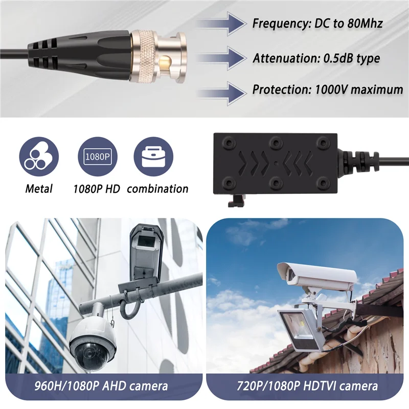 ABGI-1080P AHD/HD-CVI/TVI/CVBS جهاز إرسال Balun للفيديو عالي الدقة 4 أزواج (UTP حتى 350M-600M)