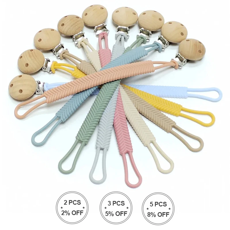 New 1Pcs Pacifier Clips Chain Silicone Baby Pacifier Clips Silicone Dummy Clip Holder Soother Chains Gift for Newborn Baby