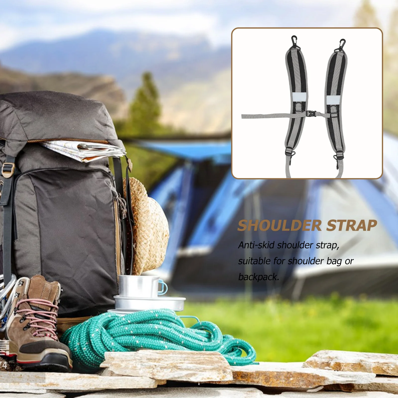 

Adjustable Replacement Shoulder Strap for Waterproof Backpack Shoulder Bag Quick Release Padded Carry Strap with Metal Rotation