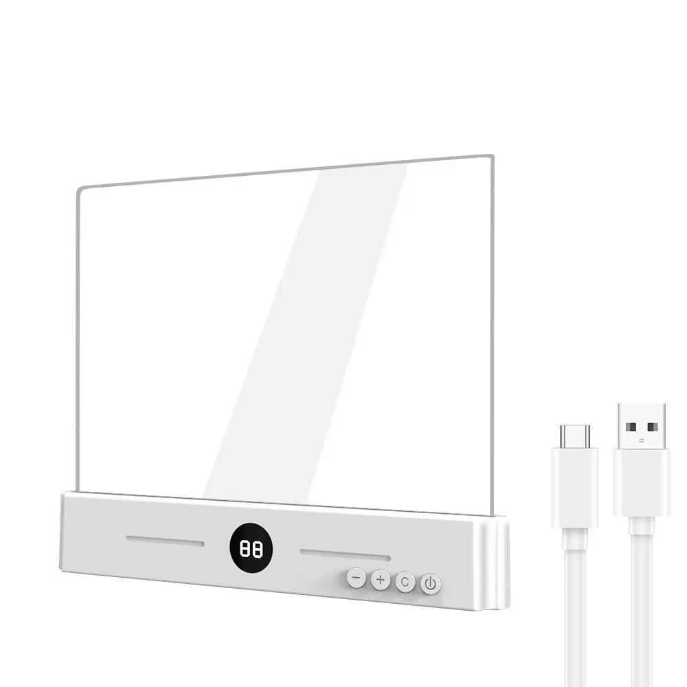 Rechargeable LED Book Light Flat Panel Dimmable Flat Reading Light Eye Protection 3 Color Lights Clear Night Light Bedroom