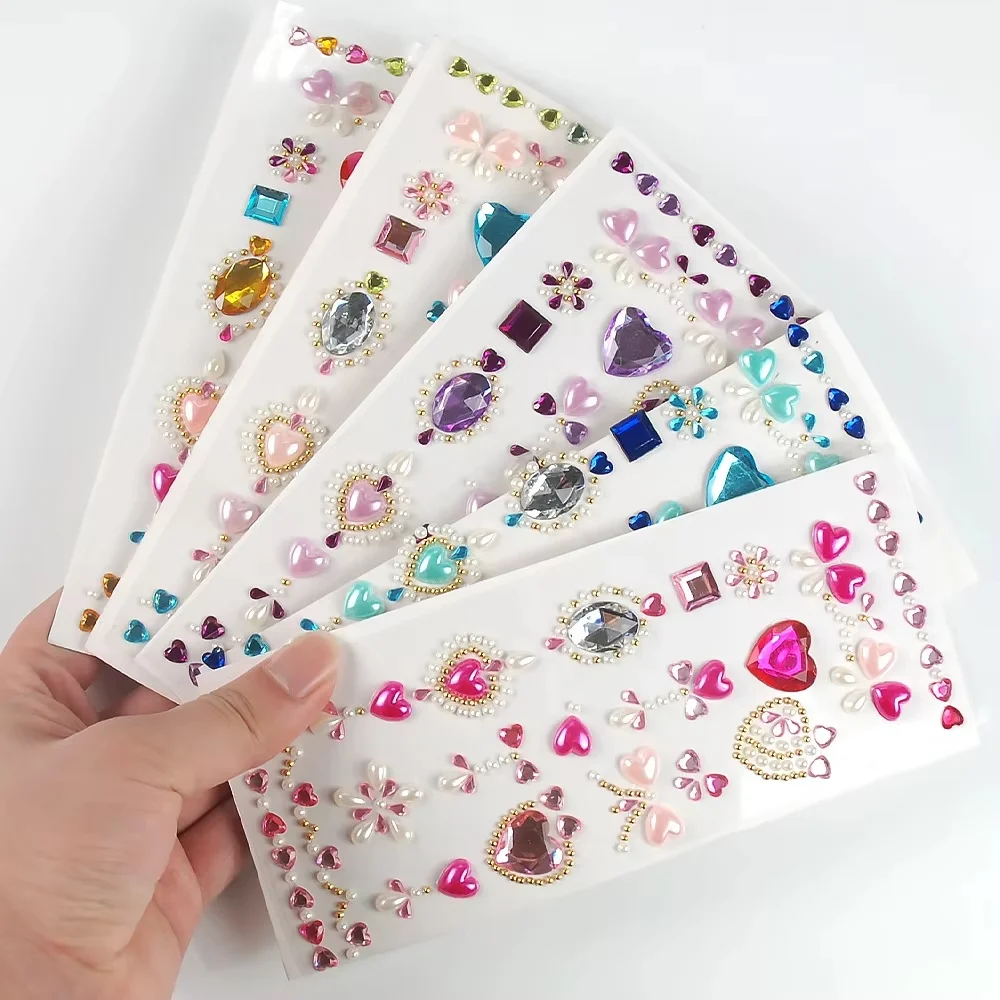 

Twinkle Jewel Seal Colorful Acrylic Gem Self Adhesive Stickers Face Makeup Decorations For Girls Kid DIY Party Performance Craft