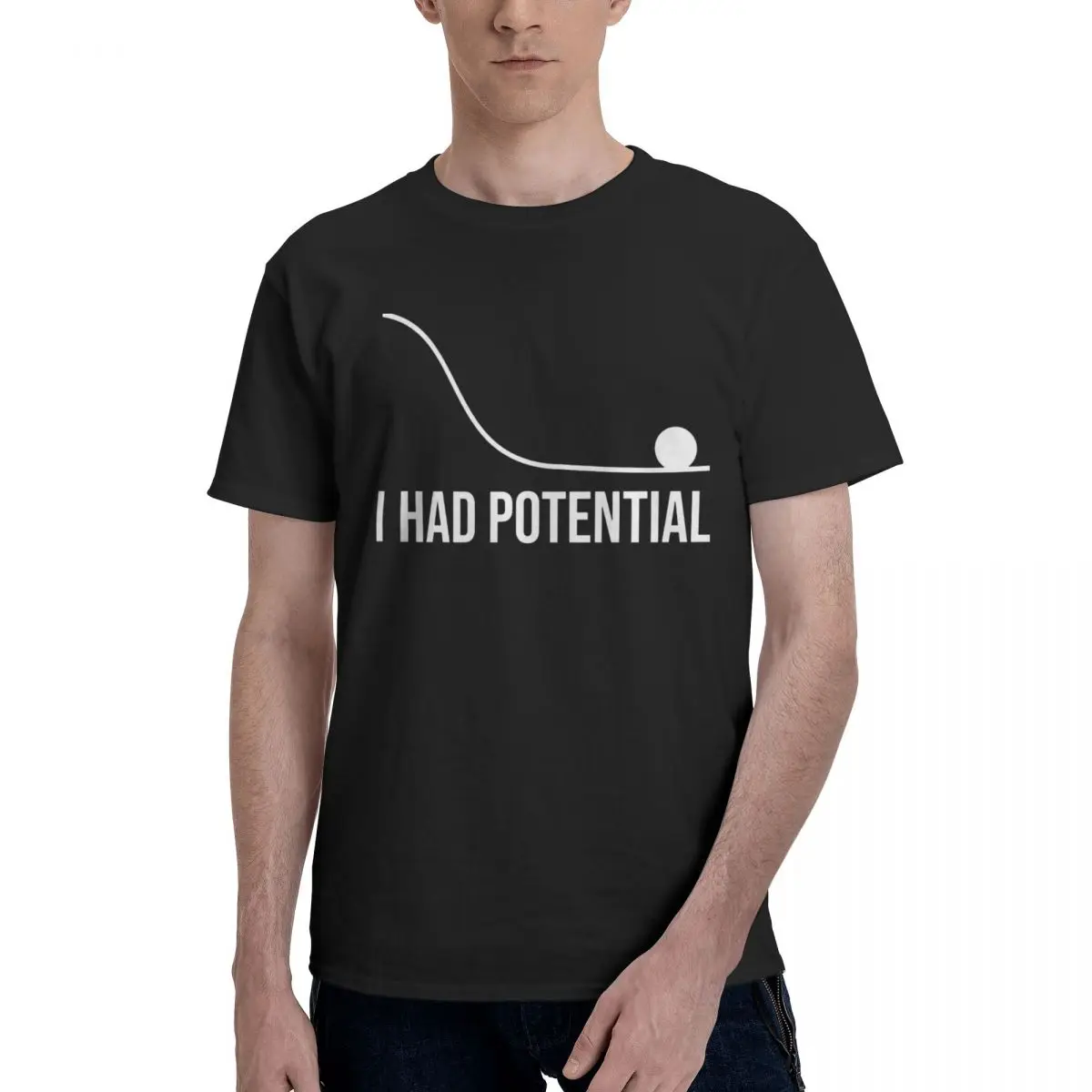 Men I Had Potential Awesome T Shirt Streetwear Cotton T-shirt