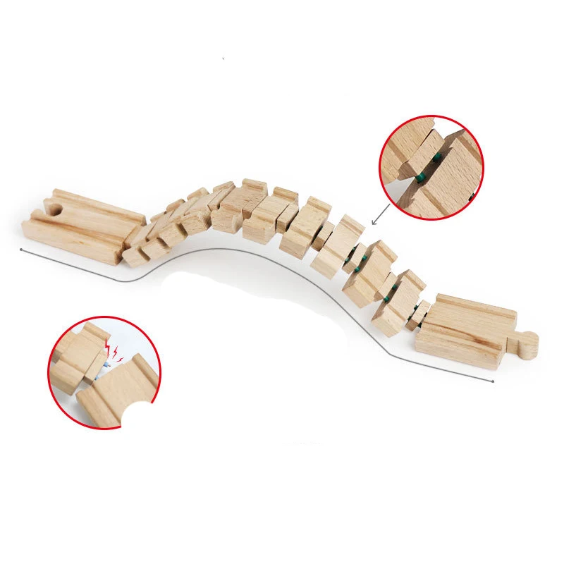 Wooden Train Track Toys Railway Rails Accessories Fit Thomas Train Road Connector Wood Railway Bridge Children Birthday Gifts