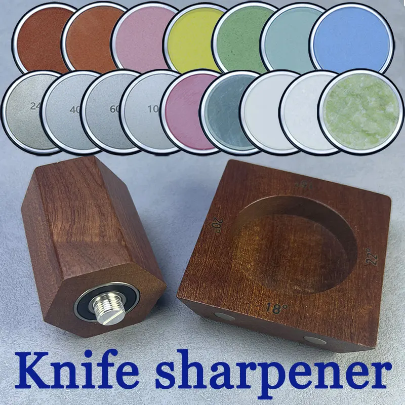 Magnetic Rolling Knife Sharpener Diamond Sharpening Stone Wood Kitchen Grinding System 15 18 20 22Degrees Angle Roller Accessory