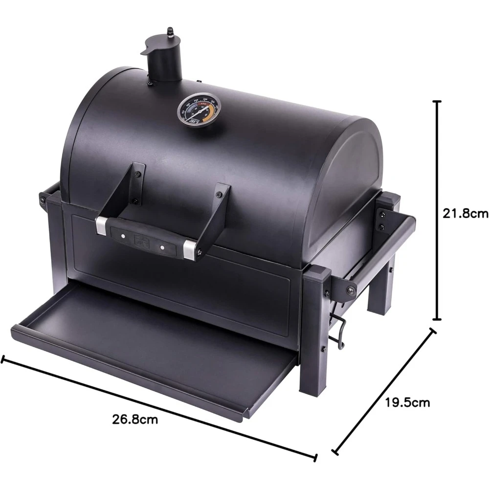 Rambler Tabletop Charcoal Grill, raised or lowered charcoal pan with adjustable height, 218 square inch grill