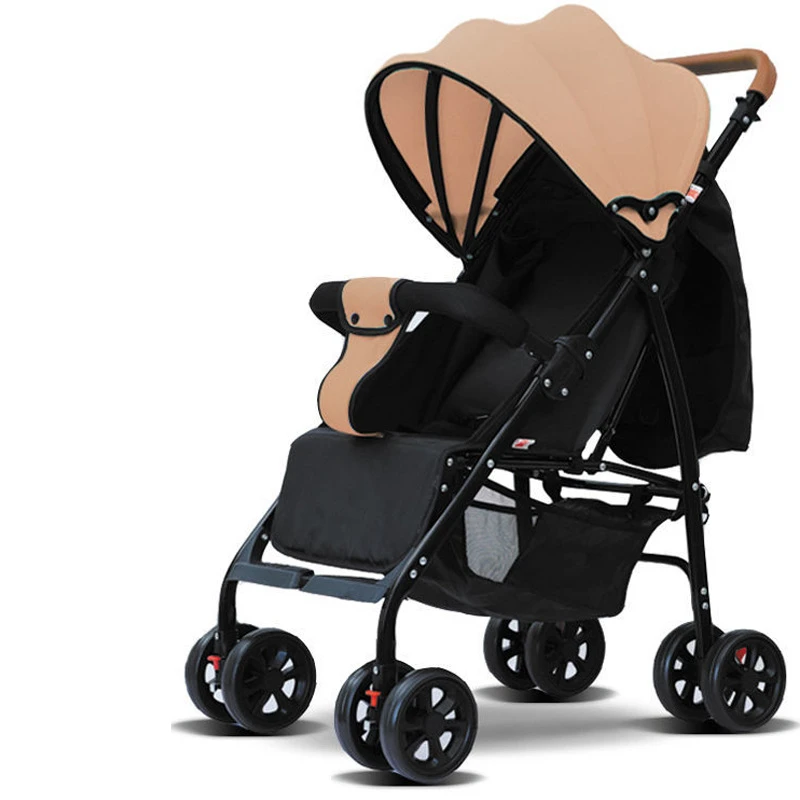 Baby Carriage Baby Stroller Two-way Standard Version Stroller Stroller One-button Travel Portable Pram Infant Trolley Folding