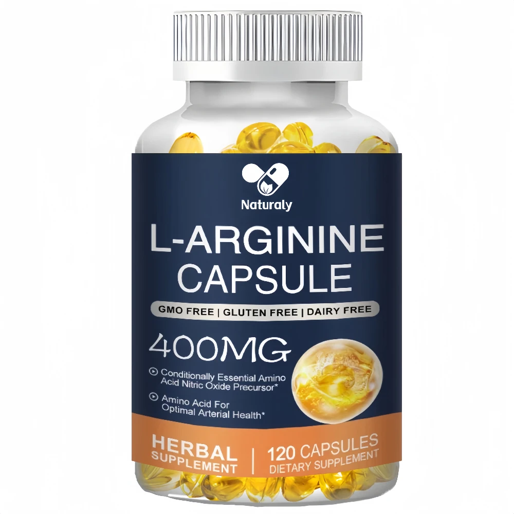 L-Arginine Capsules Supplement - For Energy, Strength And Endurance Support During Exercise | Muscle Mass, Non-Gmo