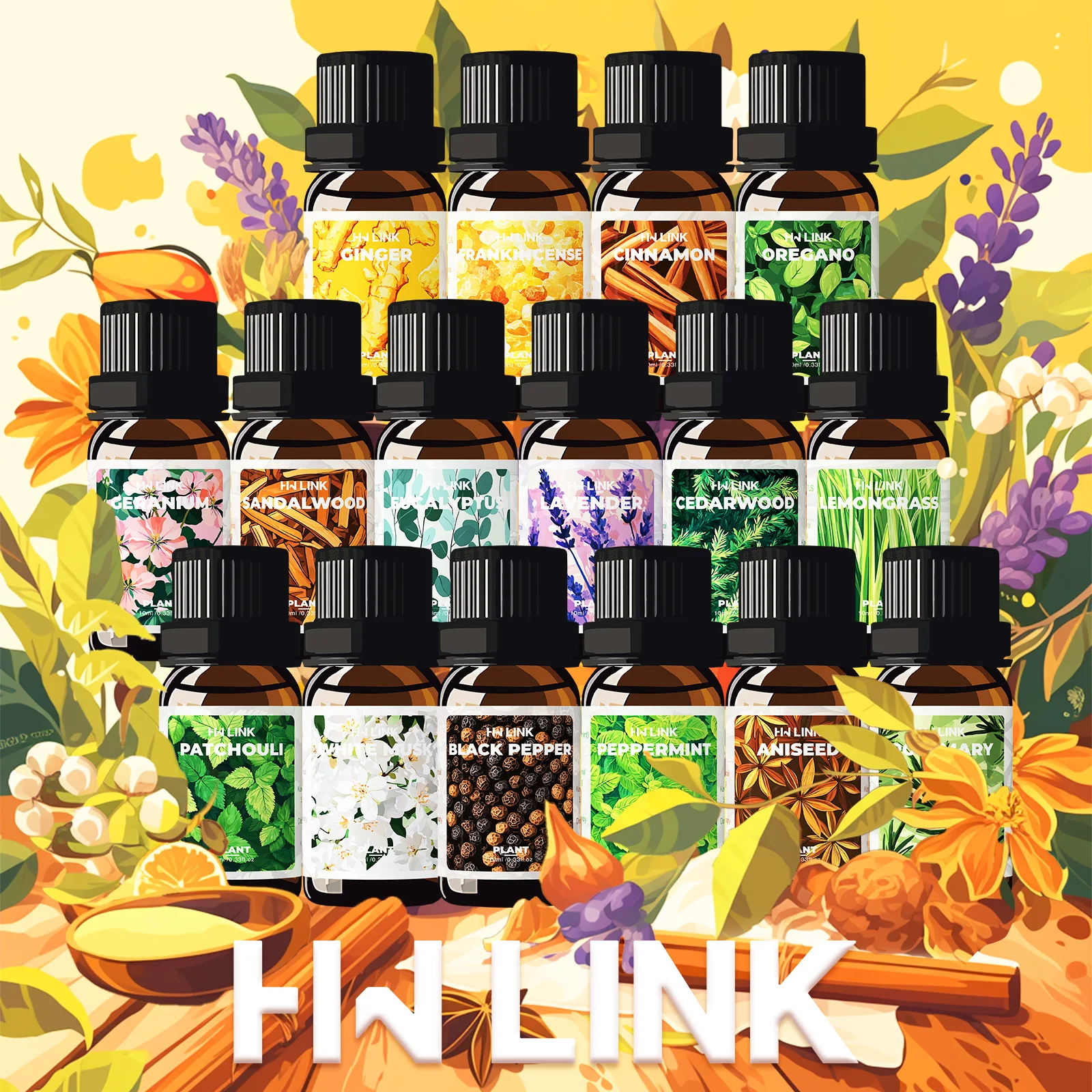 16Type 10ML Natural Plant Essential Oils Diffuser Oil For Cleaning & Candle Making Holiday Gifts