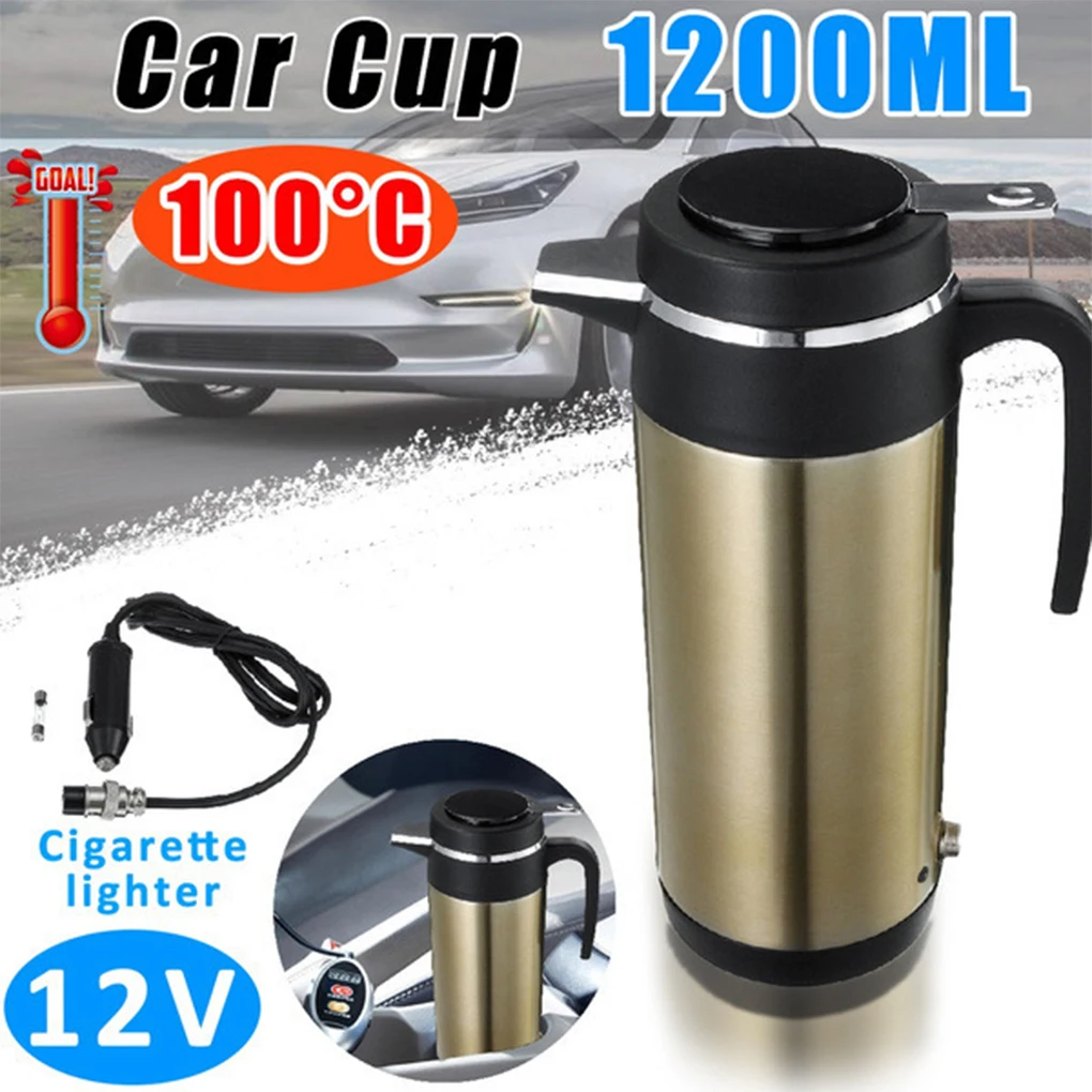 304 Stainless Steel Car Kettle Fast Heating Vacuum Insulated Food Grade Maximum 80℃ Increase Within 20 Mins Good Sealing