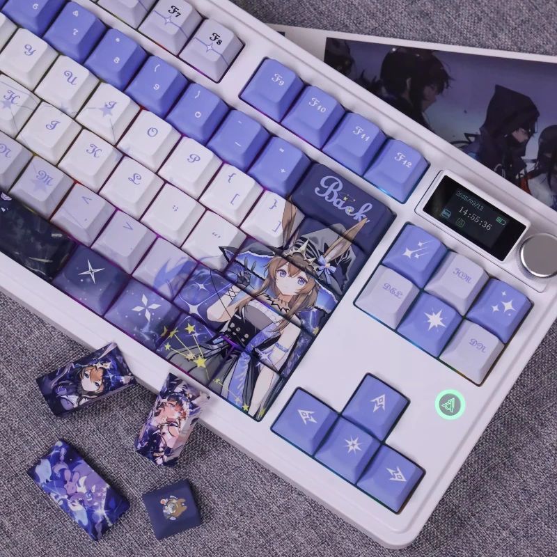 122 Key Amiya Keycaps Game Arknights PBT Dye Sublimation Cherry Gaming Customized Keycap Set for MX Switch Mechanical Keyboard