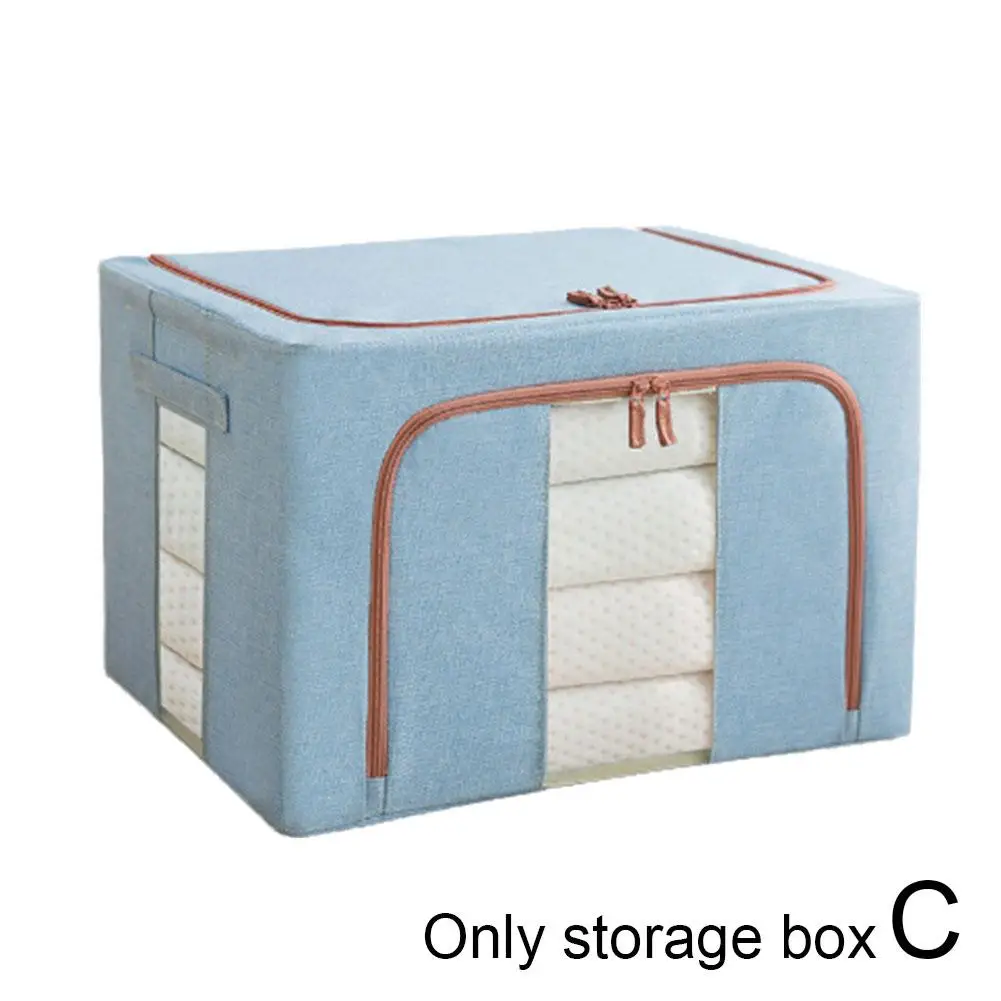 Visible Large Capacity Storage Box Portable Household Foldable Organizer Clothes Zipper Handles Container Dustproof With N1I9