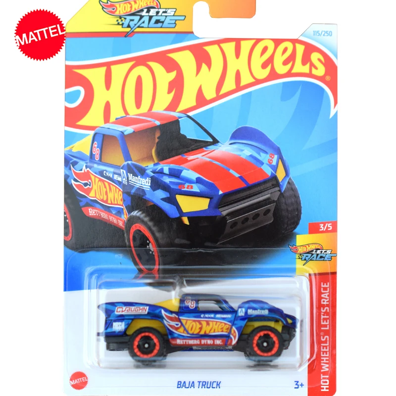 Original Mattel Hot Wheels C4982 Car 1/64 Diecast 115 Let's Race Baja Truck Vehicle Model Toys for Boys Collection Birthday Gift