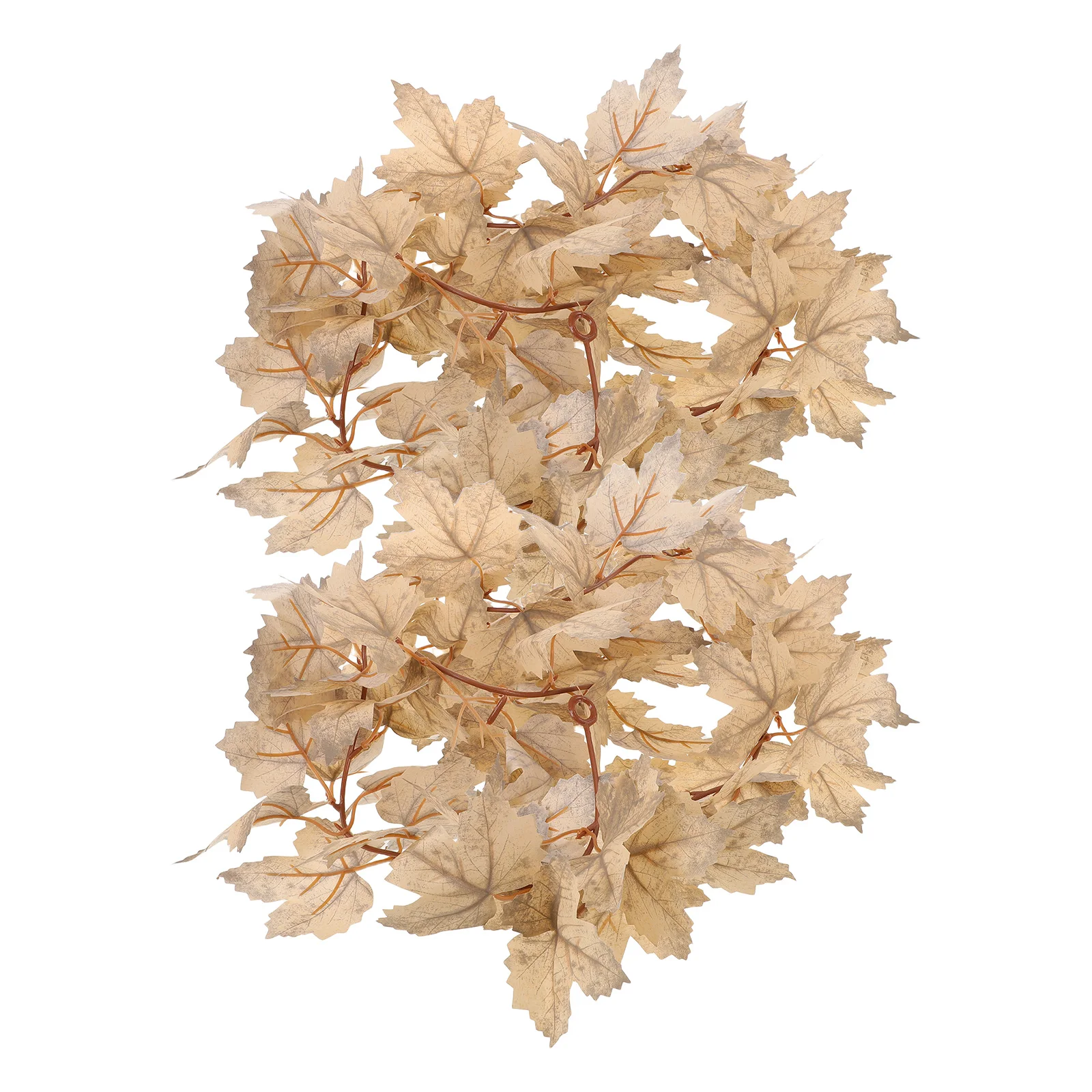 

2pcs Artificial Maple Leaves Vine Realistic Fall Garland For Thanksgiving Halloween Party Decor Fireplace Mantel Simulated