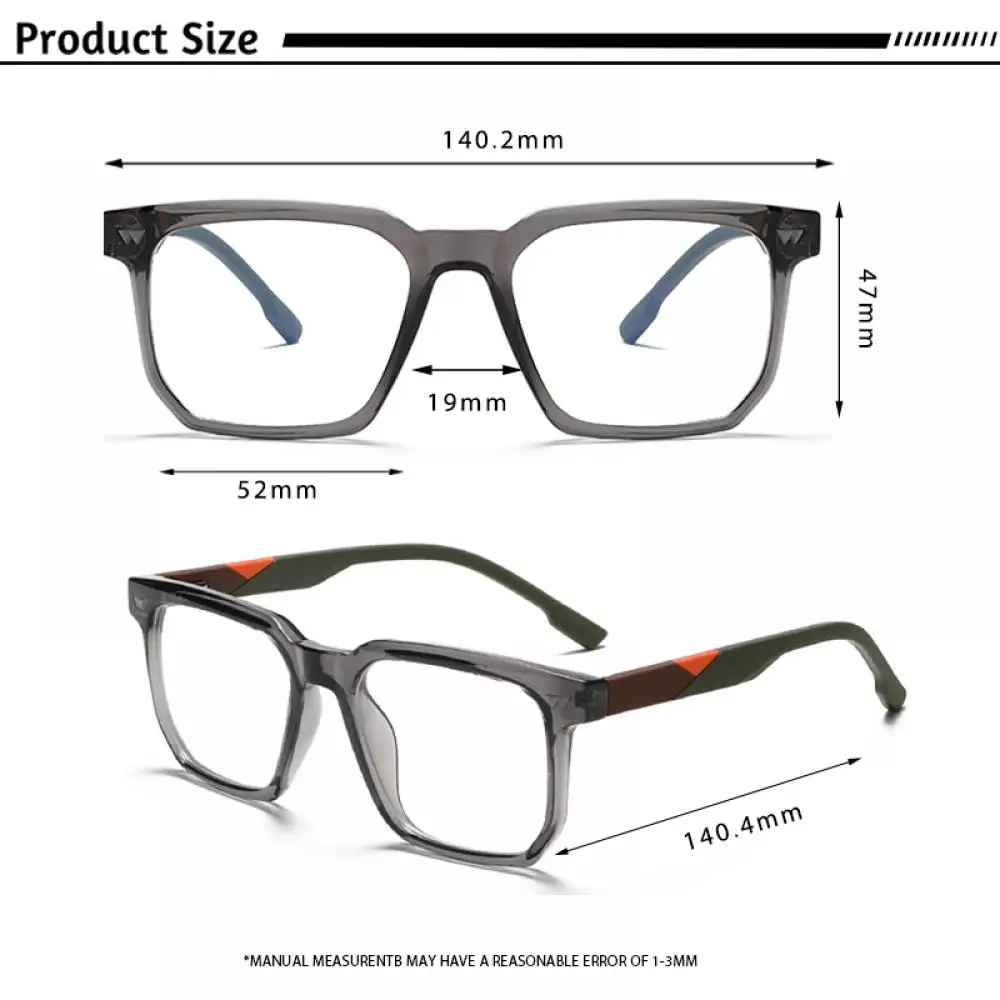 CATERSIDE Herren Anti-Blaulicht-Brille, Tr-90, quadratisch, großer Rahmen, flache Lichtbrille für Damen, Computer-Lese-Schutzbrille – Detail 1