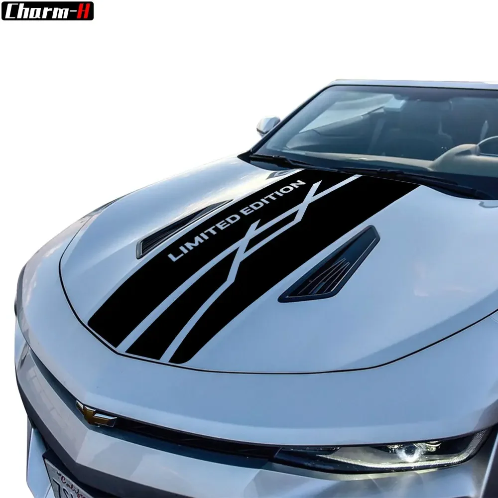 Car Hood Accent Stripes Racing Sport LIMITED EDITION Decal Sticker Kit Compatible with Chevrolet Camaro 2019-2023