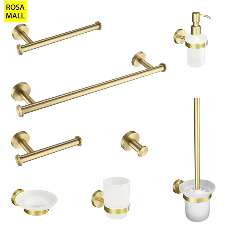 portasciugamani-rosa-mall-gold-con-ganci-portarotolo-gancio-singolo-per-abiti-porta-carta-igienica-per-cucina-e-bagno-in-acciaio-inossidabile