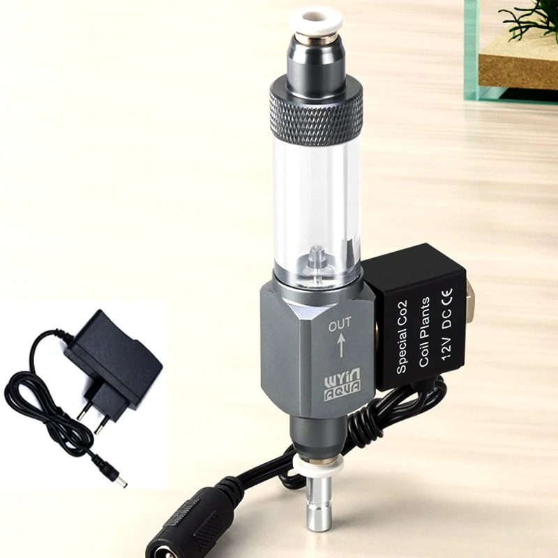 

New Quick Insertion Bubble Recorder CO2 Solenoid Valve for Fish Tank CO2 Generator Pressure Reducing Valve Equipment Accessories