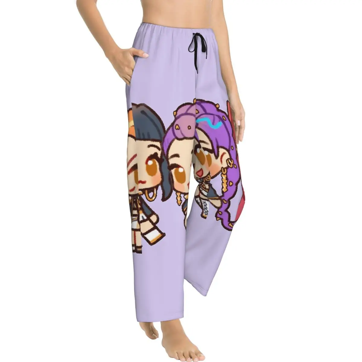 

K-pop Demon Hunter Huntrix Pajama Trousers Spring Elegant Sleep Sleeping Pants Women Comfortable Homewear Oversize Pajamas Gift