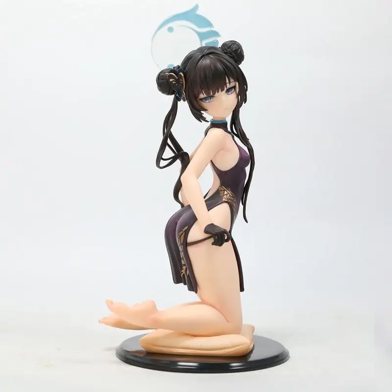 

Bestseller Charming Anime Figure Kneeling Cheongsam Girl Blue Archive Statue Pc Case Car Dashboard Desktop Decor For Anime Fans