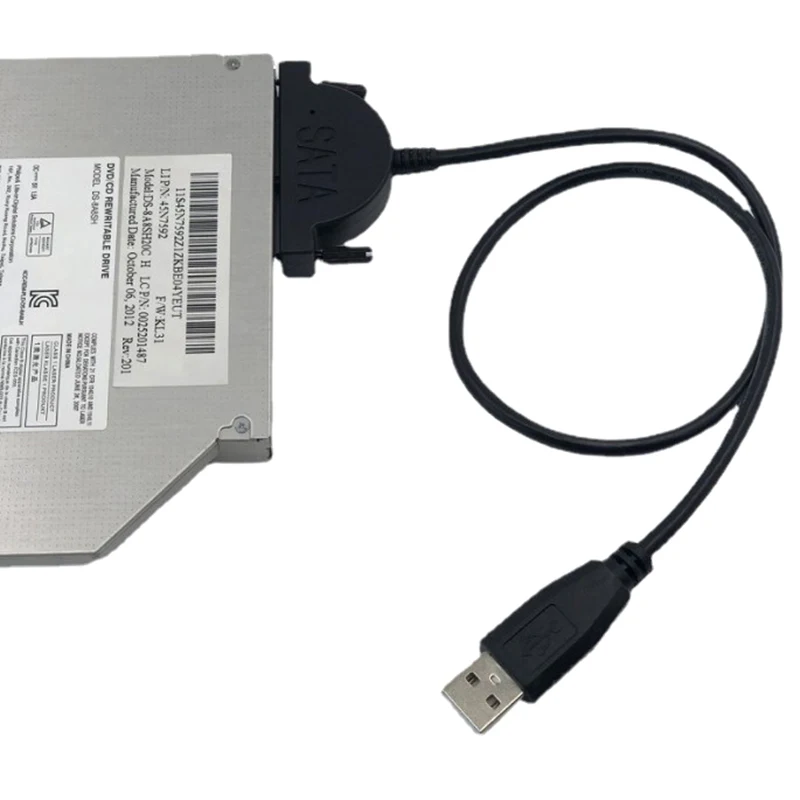 NEW SALE USB 2.0 To Mini Sata II 7+6 13Pin Adapter For Notebook CD/DVD ROM Slimline Drive Converter Cable Screws Steady Style