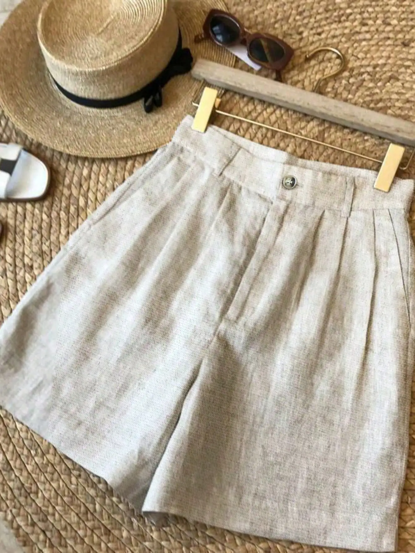 

Women's Summer Vacation Casual Loose Solid Color Shorts