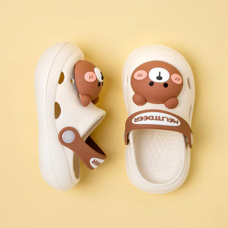 Boys and Girls Korean Version Cute and Comfortable Multi-color Slippers Anti Slip Hole Shoes Cartoon Animals Summer