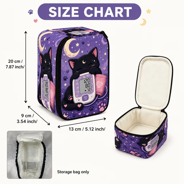 Blood Pressure Monitor Bag Cute Cat Print Storage Case Portable Blood Pressure Machine Carrying Case Home Travel Organizer 6 Blood Pressure Monitor Bag Cute Cat Print Storage Case Portable Blood Pressure Machine Carrying Case Home Travel Organizer 6