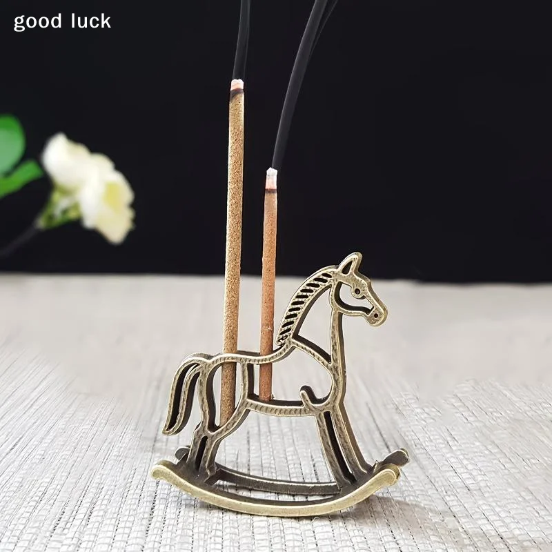 1/3pcs Swing Horse Incense Holders Dual-Hole Design Chinese Zen-style Desktop Ornament For Home, Office, Tea Room, And Gifts