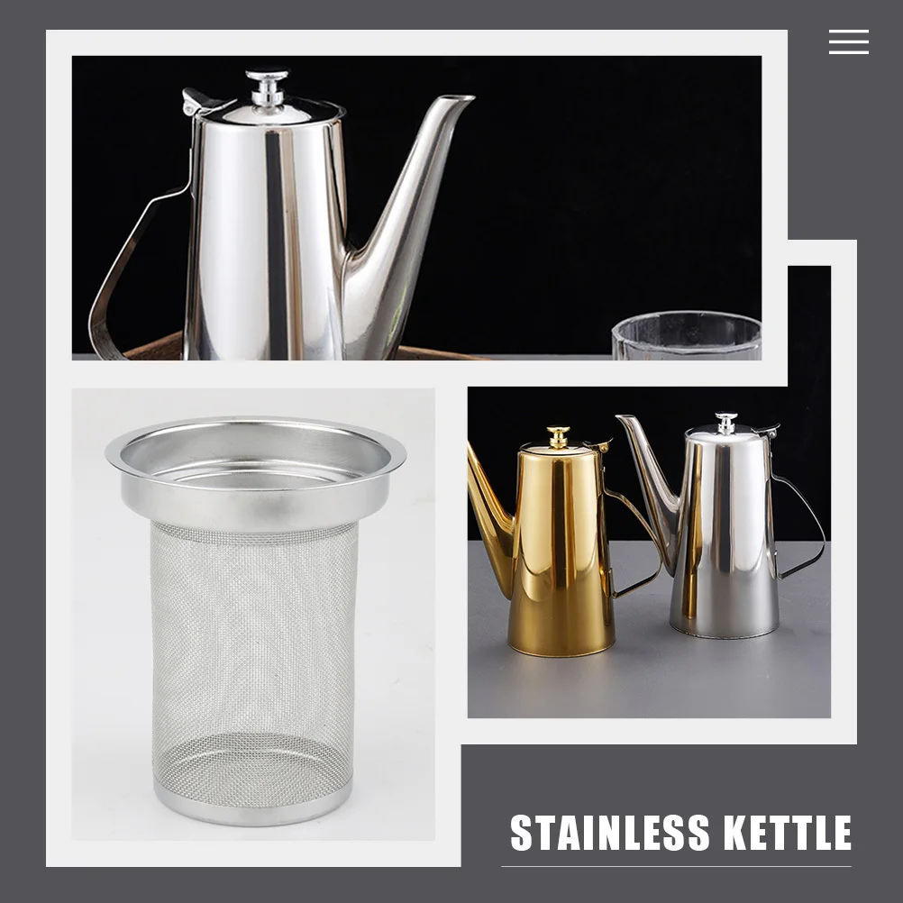 

Stainless Steel Kettle Anti-Scald Handle Filter Soup Tea Pot Cold Water Pitcher Household Kitchen Accessory