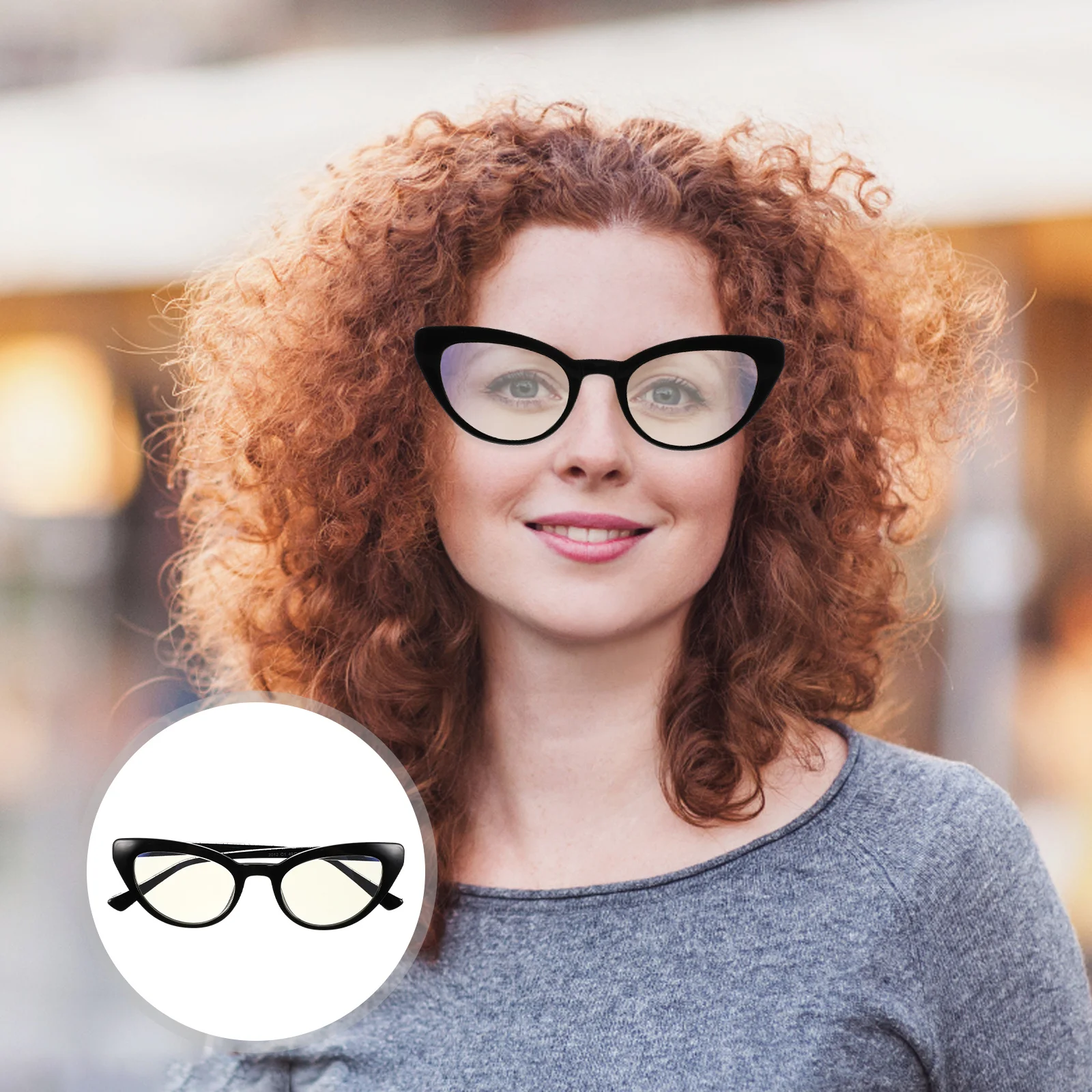 

1 pc Anti-Blue Light Glasses Smaller Frame Comfortable Fit Non-Slip Nose Pads Cat Eye Design For Women Practical Eyeglasses