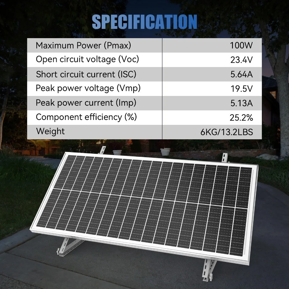 RVPOZWER 12.8V 400/200/100W Rigid Solar Panel 12BB N-Type Solar Cells Monocrystalline Silicon Waterproof Solar Panel Home/RV