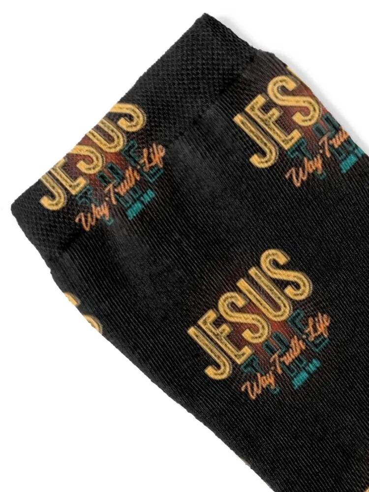 Bible Verse Jesus The Way Truth Life Christian Socks compression with print luxe Socks Man Women's