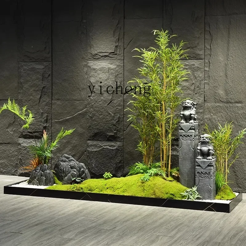 4-10indoor aisle partition simulation landscaping rockery stone horse column landscape idle space decoration