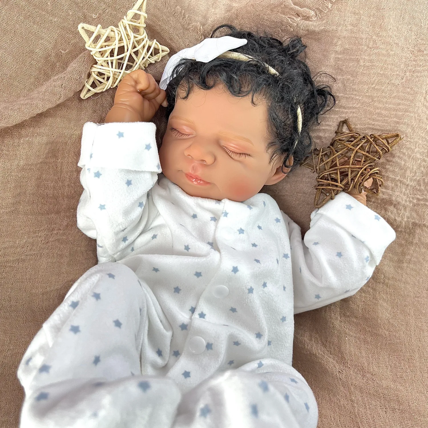 甘いリアルなリボーンドール 45 CM 18インチ 布製ボディ 手作り おしゃれな誕生日プレゼント