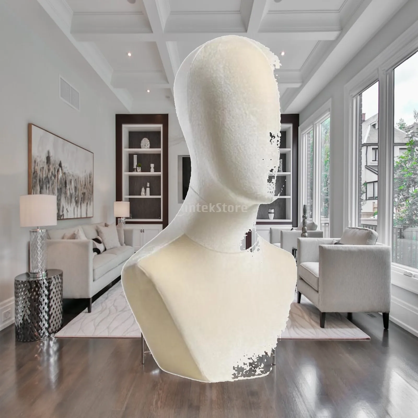 Bust Mannequin Head Wig Holder Freestanding with Shoulder Multipurpose