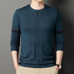 Pull Slim à Manches sulfet Col Rond pour Homme, Vêtement Décontracté, de Couleur Unie, Streetwear, à la Mode, pour Printemps et Automne, Y-2023