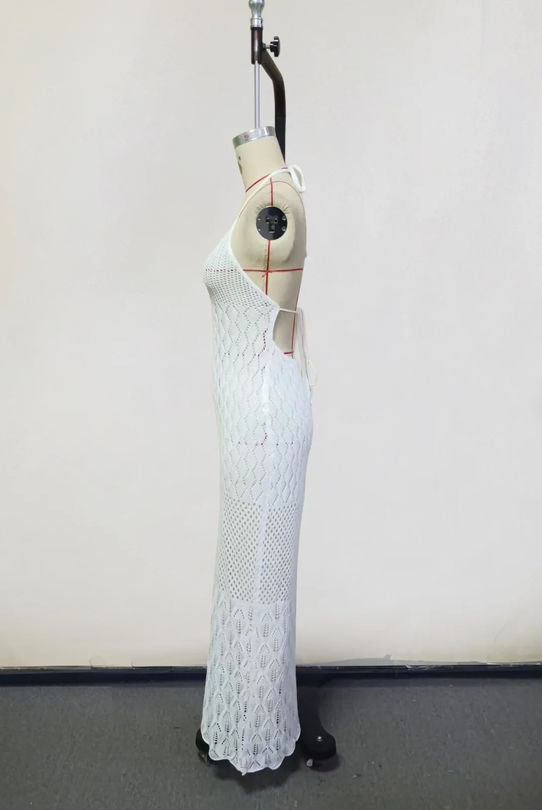 Robe de plage longue en tricot pour femmes, Sexy, ajourée, décolleté en v profond, sans manches, Cover-Up pour Bikini, dos nu, robe de vacances, automne, 2026